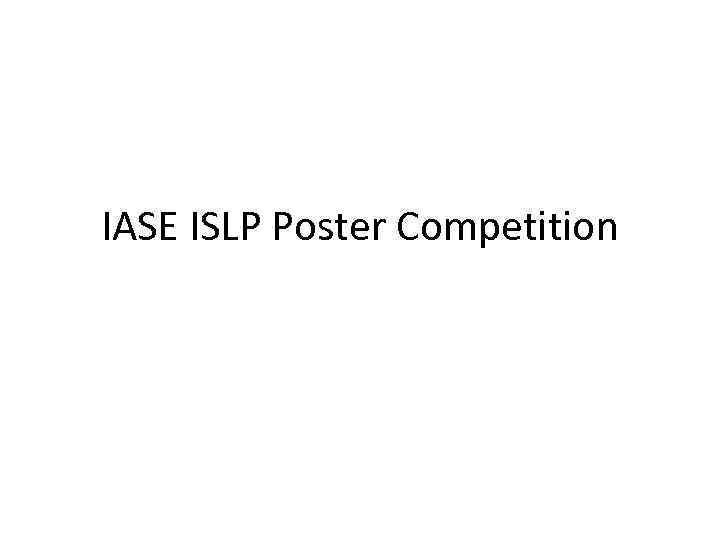 IASE ISLP Poster Competition 