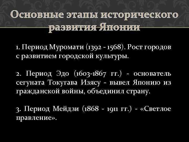 Периоды японии