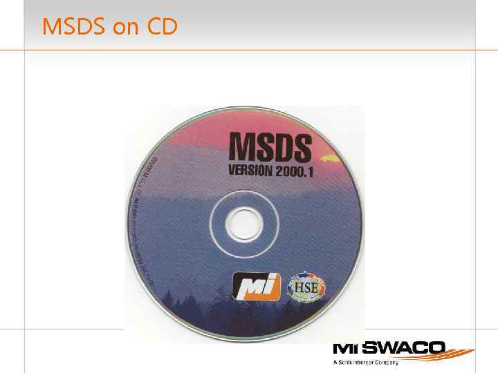 MSDS on CD 