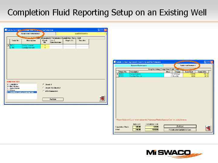 Completion Fluid Reporting Setup on an Existing Well 