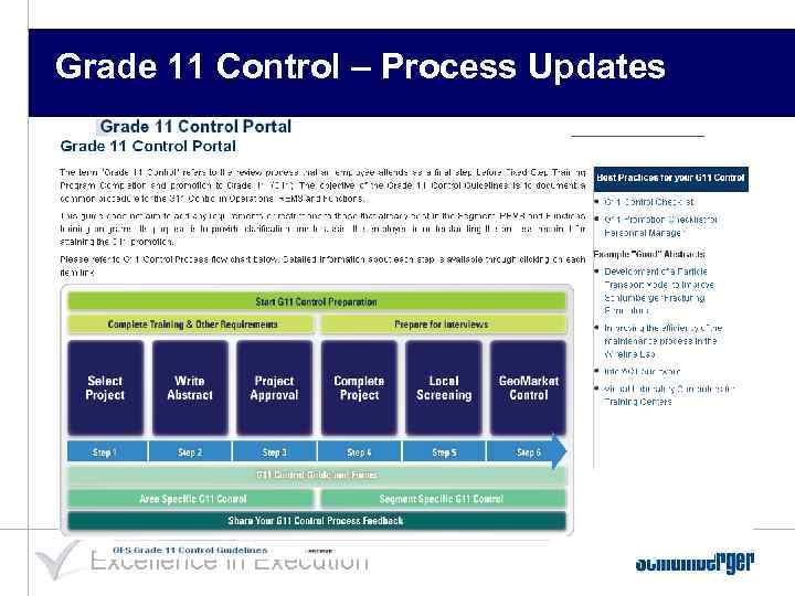 Grade 11 Control – Process Updates Excellence in Execution 