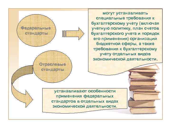 могут устанавливать специальные требования к бухгалтерскому учету (включая учетную политику, план счетов бухгалтерского учета