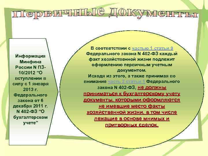 Информация Минфина России N ПЗ 10/2012 "О вступлении в силу с 1 января 2013