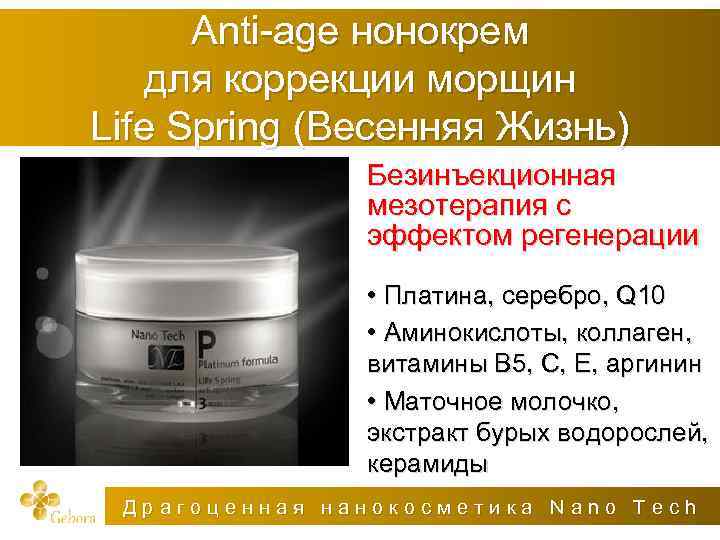 Anti-age нонокрем для коррекции морщин Life Spring (Весенняя Жизнь) Безинъекционная мезотерапия с эффектом регенерации
