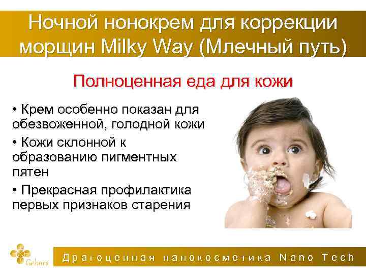 Ночной нонокрем для коррекции морщин Milky Way (Млечный путь) Полноценная еда для кожи •