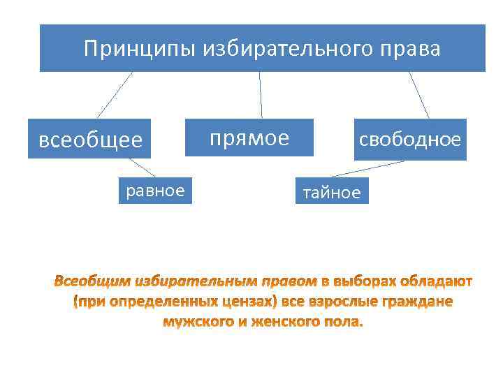 Избирательное право схема всеобщее равное прямое тайное