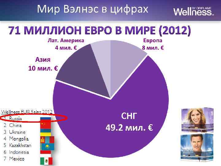 Мир Вэлнэс в цифрах СНГ 49. 2 мил. € 