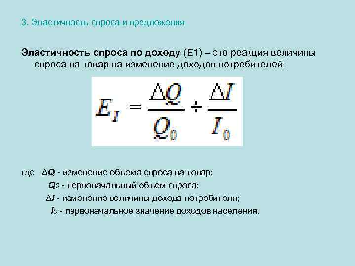 Эластичность величины спроса