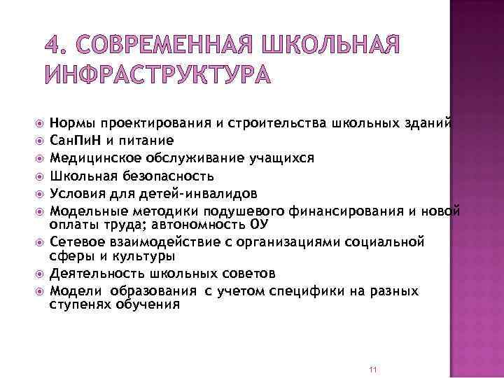 4. СОВРЕМЕННАЯ ШКОЛЬНАЯ ИНФРАСТРУКТУРА Нормы проектирования и строительства школьных зданий Сан. Пи. Н и