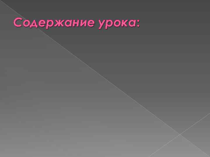 Содержание урока: 