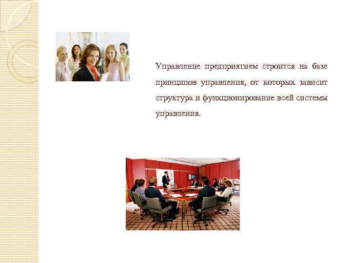 Управление предприятием строится на базе принципов управления, от которых зависит структура и функционирование всей