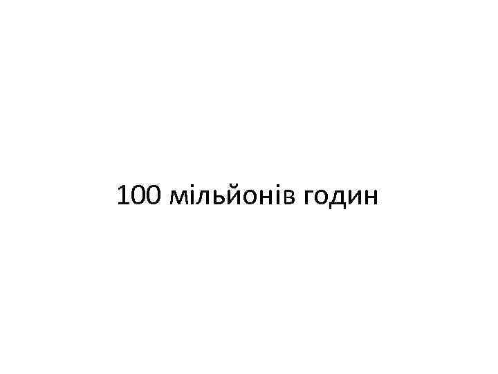 100 мільйонів годин 