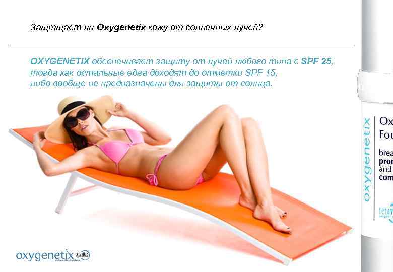 Защтщает ли Oxygenetix кожу от солнечных лучей? OXYGENETIX обеспечивает защиту от лучей любого типа