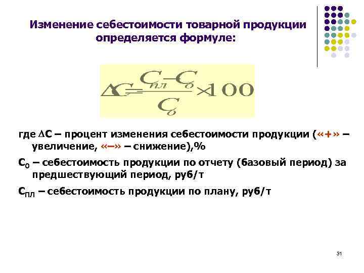 Себестоимость товарной продукции