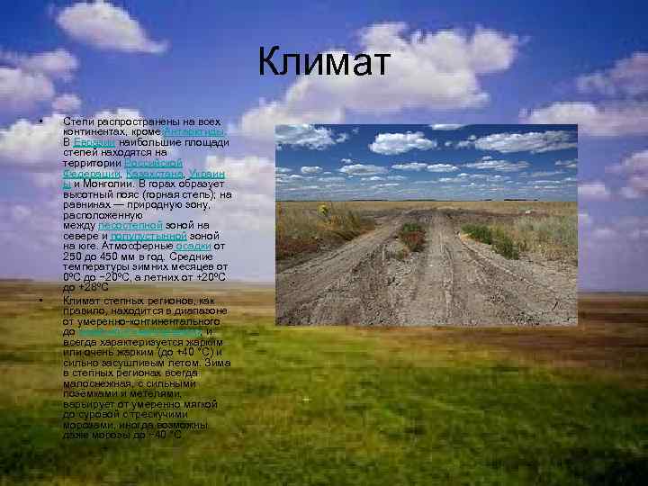 Степи климат осадки