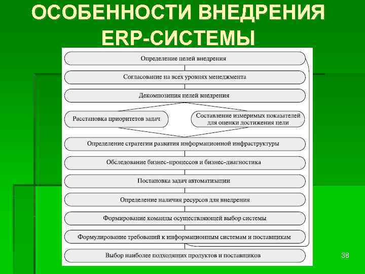 ОСОБЕННОСТИ ВНЕДРЕНИЯ ERP-СИСТЕМЫ 38 