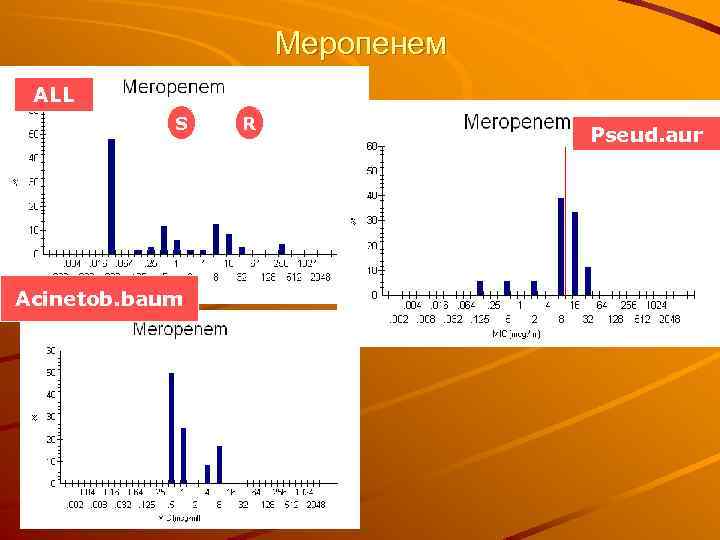 Меропенем ALL S Acinetob. baum R Pseud. aur 