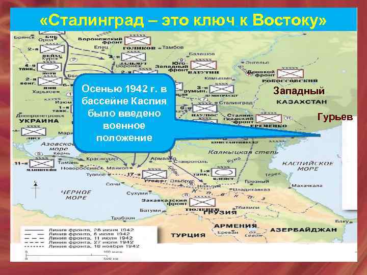  «Сталинград – это ключ к Востоку» Осенью 1942 г. в бассейне Каспия было