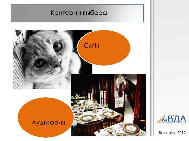 Критерии выбора СМИ Аудитория 