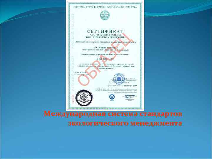 Международная система стандартов экологического менеджмента 