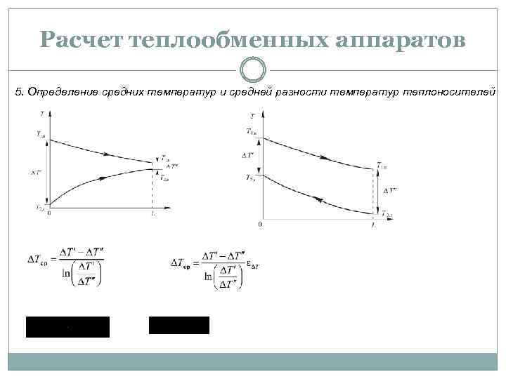 Расчет теплообменных аппаратов 5. Определение средних температур и средней разности температур теплоносителей 