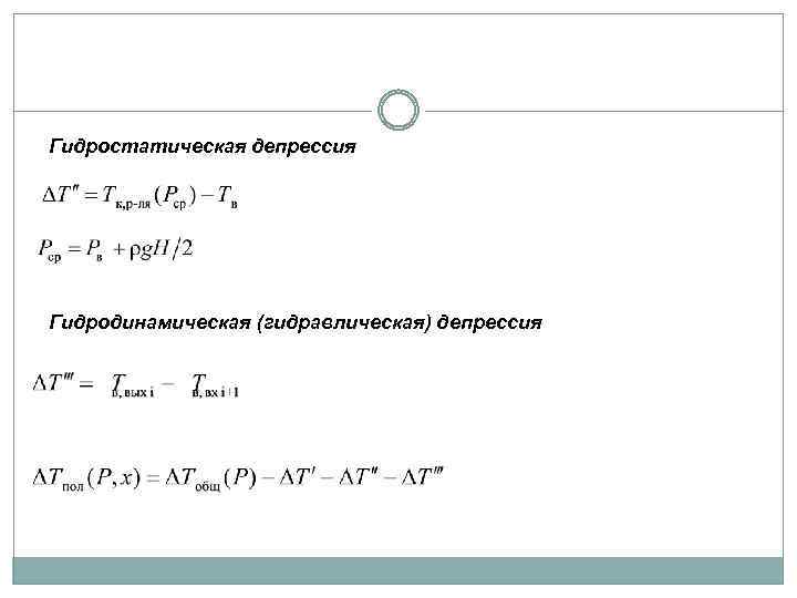 Гидростатическая депрессия Гидродинамическая (гидравлическая) депрессия 