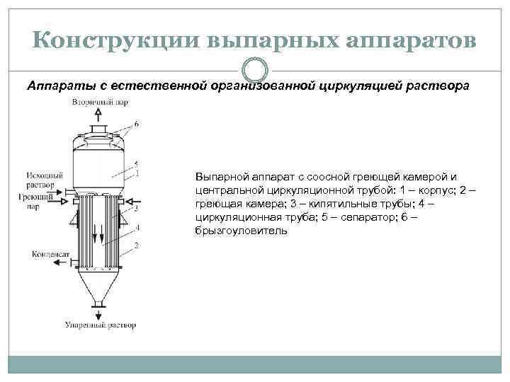 Выпарной аппарат с центральной циркуляционной трубой чертеж