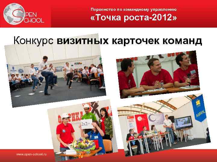 Первенство по командному управлению «Точка роста-2012» Конкурс визитных карточек команд 