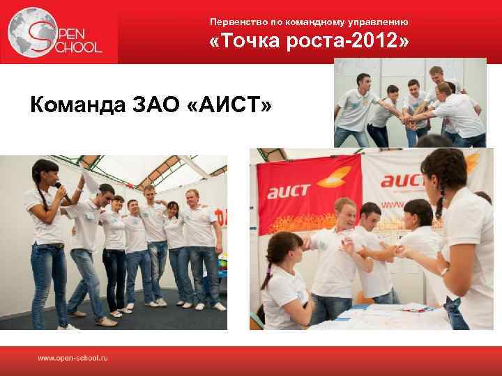 Первенство по командному управлению «Точка роста-2012» Команда ЗАО «АИСТ» 