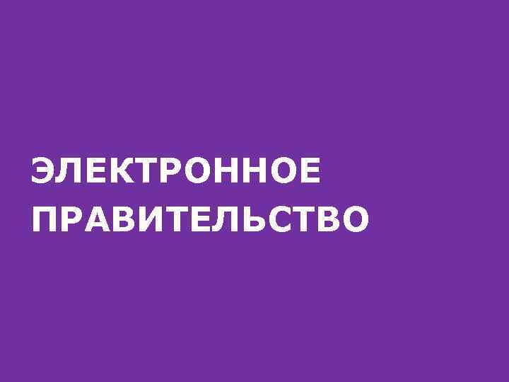 ЭЛЕКТРОННОЕ ПРАВИТЕЛЬСТВО 