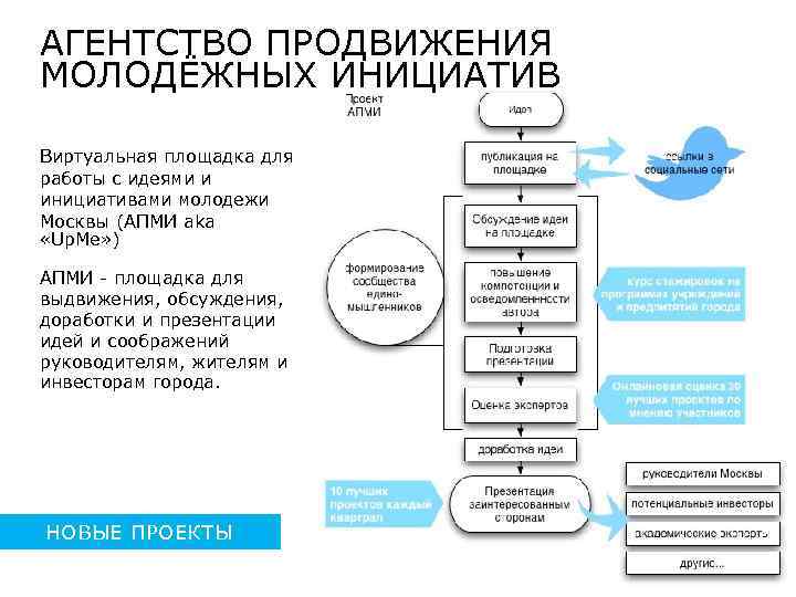 АГЕНТСТВО ПРОДВИЖЕНИЯ МОЛОДЁЖНЫХ ИНИЦИАТИВ Виртуальная площадка для работы с идеями и инициативами молодежи Москвы
