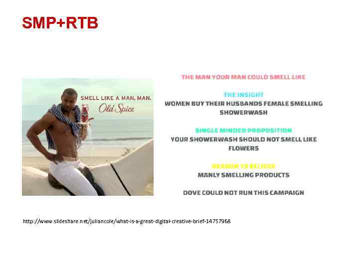 SMP+RTB http: //www. slideshare. net/juliancole/what-is-a-great-digital-creative-brief-14757968 