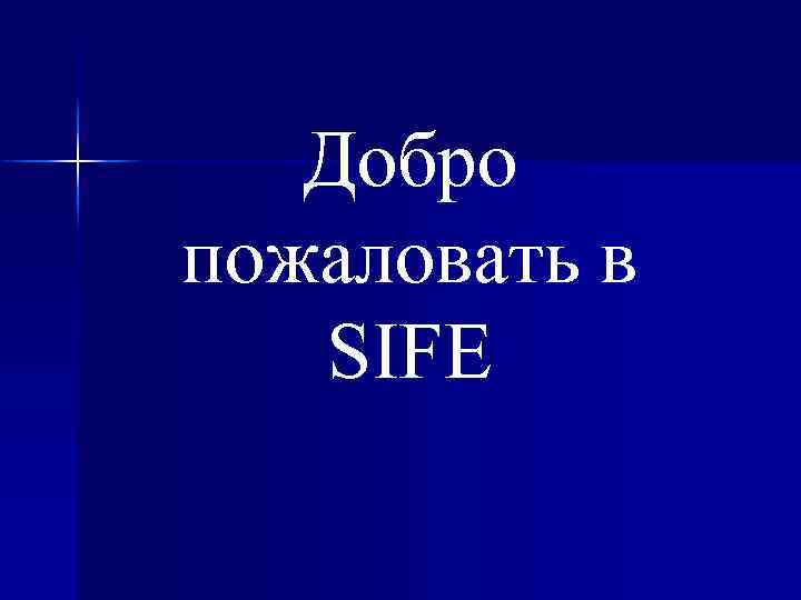 Добро пожаловать в SIFE 