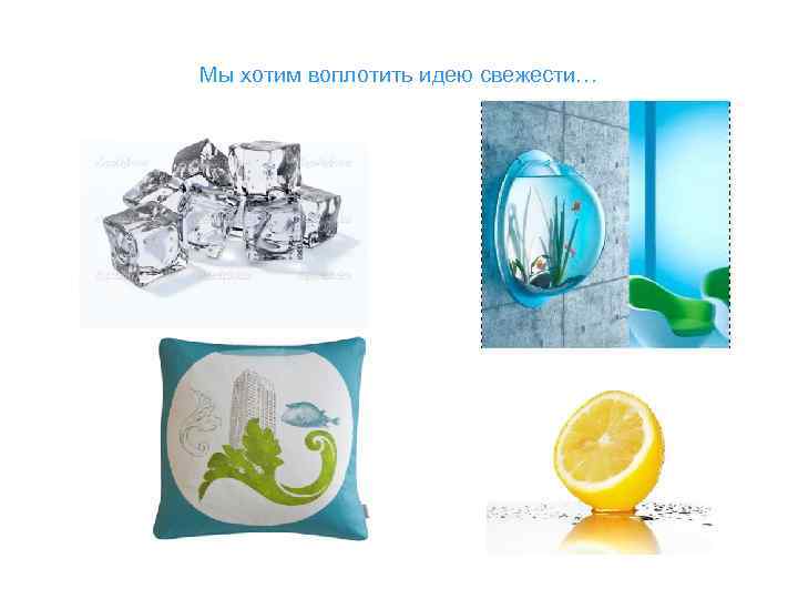 Мы хотим воплотить идею свежести… 
