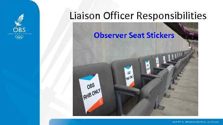 Liaison Officer Responsibilities Observer Seat Stickers 