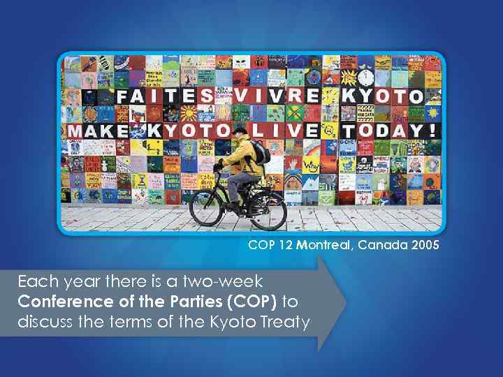 COP 12 Montreal, Canada 2005 Each year there is a two-week Conference of the
