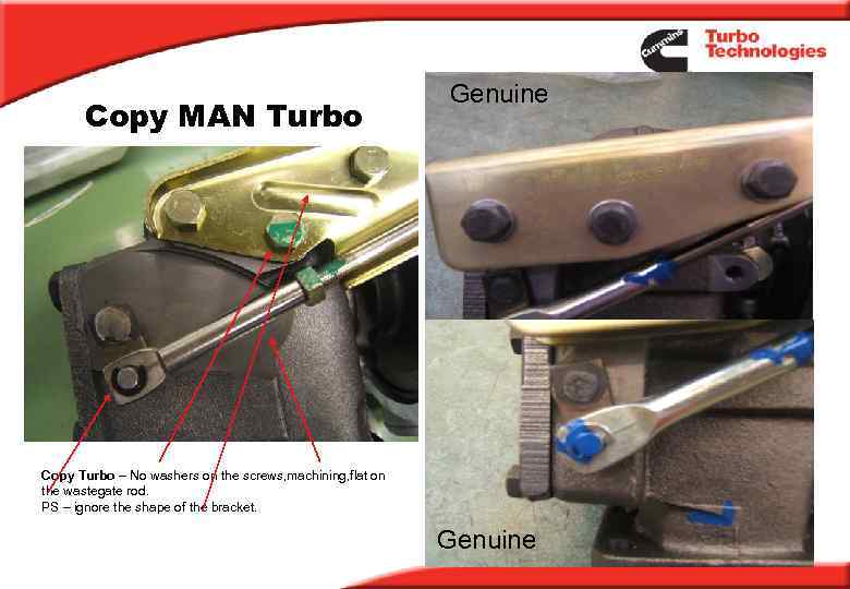 Copy MAN Turbo Genuine Copy Turbo – No washers on the screws, machining, flat