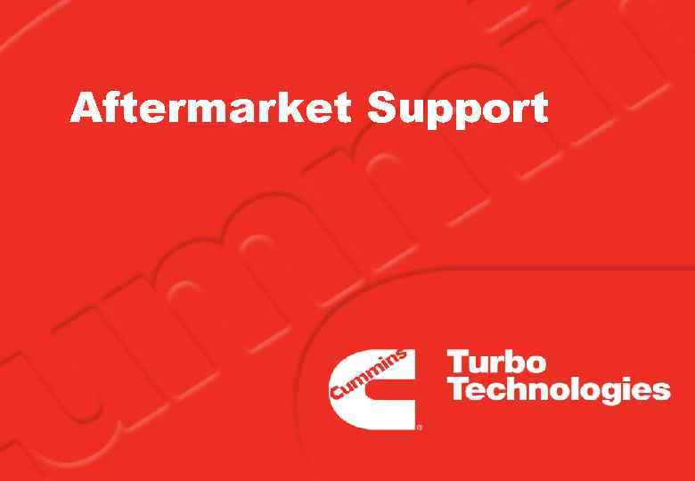 Aftermarket Support 