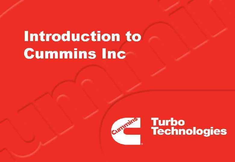 Introduction to Cummins Inc 