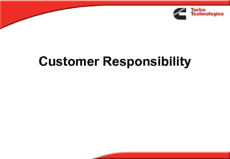 Customer Responsibility 
