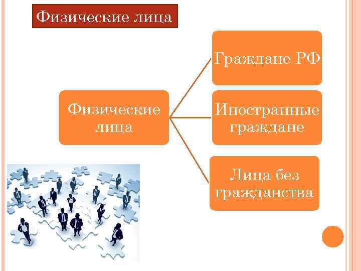 Физические лица Граждане РФ Физические лица Иностранные граждане Лица без гражданства 