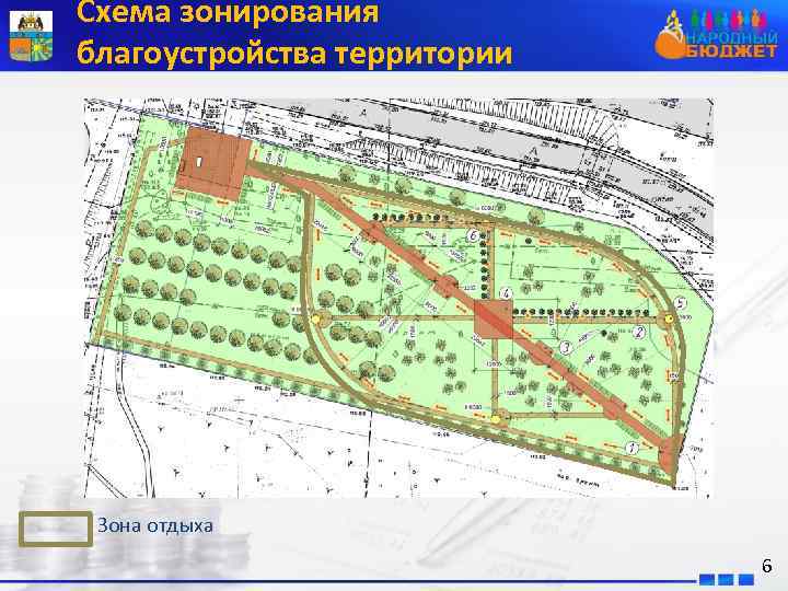 Схема зонирования благоустройства территории Зона отдыха 6 