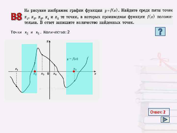 В 8 Точки х2 и х5. Количество: 2 Ответ: 2 