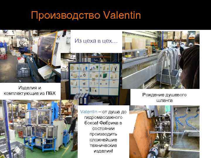 Производство Valentin Из цеха в цех… Изделия и комплектующие из ПВХ Рождение душевого шланга