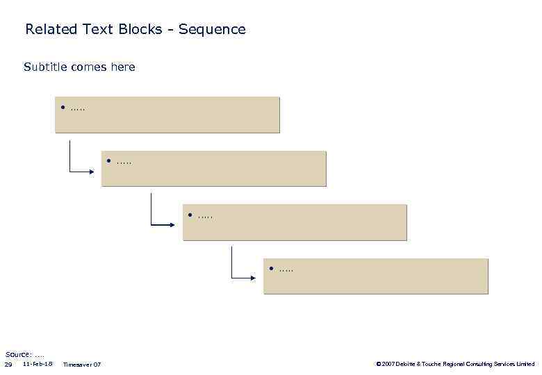 Related Text Blocks - Sequence Subtitle comes here • . . Source: . .