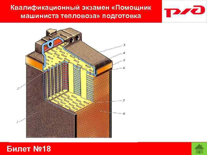 Квалификационный экзамен «Помощник машиниста тепловоза» подготовка Билет № 18 