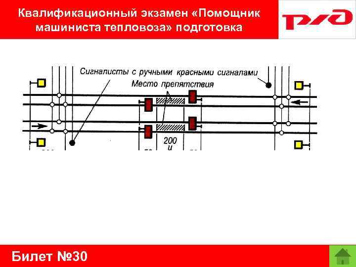 Квалификационный экзамен «Помощник машиниста тепловоза» подготовка Билет № 30 