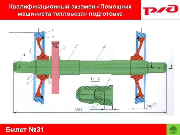 Квалификационный экзамен «Помощник машиниста тепловоза» подготовка Билет № 31 