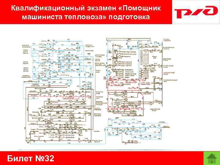 Квалификационный экзамен «Помощник машиниста тепловоза» подготовка Билет № 32 