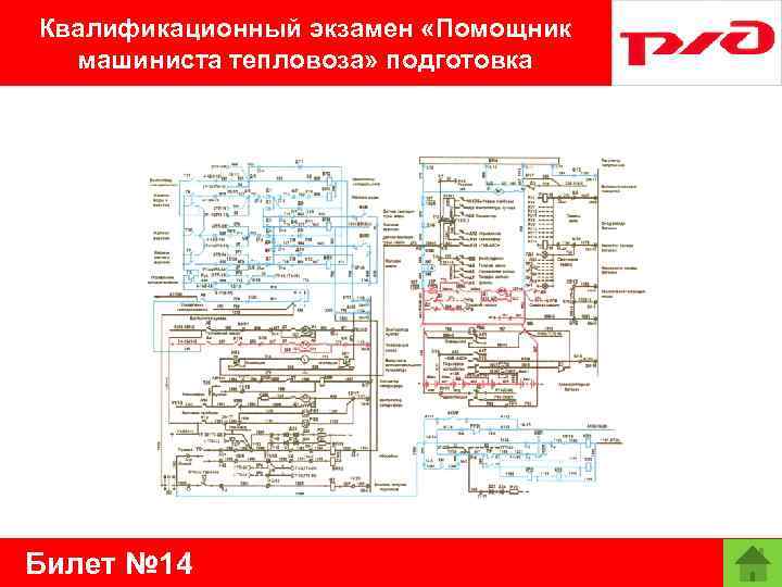 Квалификационный экзамен «Помощник машиниста тепловоза» подготовка Билет № 14 